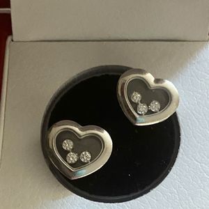 CHOPARD 18K White Gold Happy Diamonds Earrings